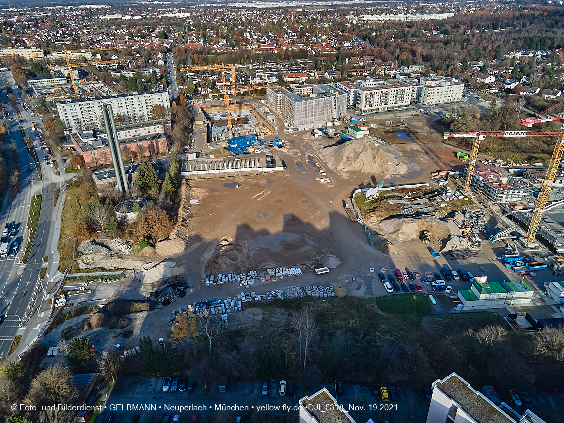 19.11.2021 - Luftbilder von der Baustelle Alexisquartier und Pandion Verde in Neuperlach